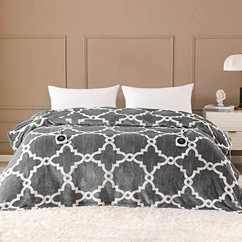VENTIMI Electric Blanket Twin Size 62"x84", Soft Flannel Heated Blanket With 10 Heating Levels & 1-12 Hours Auto Off Fast Heating Blanket, ETL Certificated, Grey 10 VENTIMI Electric Blanket Twin Size 62"x84", Soft Flannel Heated Blanket With 10 Heating Levels & 1-12 Hours Auto Off Fast Heating Blanket, ETL Certificated, Grey - Image 8