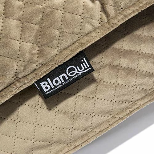 BlanQuil Quilted Weighted Blanket W/ Removable Cover (Taupe 20lb) 4 BlanQuil Quilted Weighted Blanket W/ Removable Cover (Taupe 20lb) - Image 2