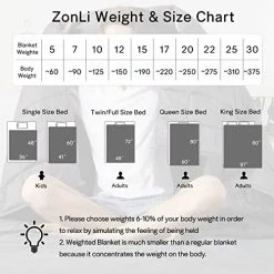 ZonLi Weighted Blanket (60''x80'', 25lbs, Queen Size, Dark Grey), Cooling Weighted Blanket For Adults And Kids, High Breathability Heavy Blanket, Soft Material With Premium Glass Beads -Electric Blankets Sales Store 51Z1fQx3v3L