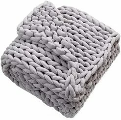 YHzxfz Chunky Knitted Weighted Blanket 48"x72" 15lbs Handmade Non-Shedding Thick Knit Throw Blanket Evenly Weighted Breathable Throw For Bed Sofa Chair Deep Grey -Electric Blankets Sales Store 51Z2L7pmqLL. AC