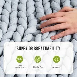 Knitted Weighted Blanket 15 LBS Queen Size 60x80 Inch, Uttermara Chunky Knit Weighted Blanket Handmade For Relax, Calming Or Home Decor, Weighted Blanket No Beads Snuggle For Adults, Grey 13 Knitted Weighted Blanket 15 LBS Queen Size 60x80 Inch, Uttermara Chunky Knit Weighted Blanket Handmade For Relax, Calming Or Home Decor, Weighted Blanket No Beads Snuggle For Adults, Grey -Electric Blankets Sales Store 51Z4FIvbQxL