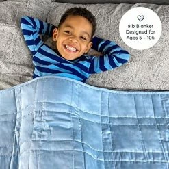 Baloo 9lb Weighted Blanket The Mini, Eco-Friendly, Chemical-Free, Soft Cool Cotton In Vegetable Dyed Indigo Blue -Electric Blankets Sales Store 51Z61Jm42GL
