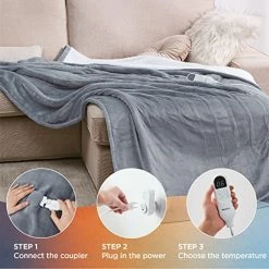 Bedsure Heated Blanket Electric Throw - Soft Fleece Electric Blanket, 6 Heat Settings Heating Blanket With 4 Time Settings, 3hrs Timer Auto Shut Off (50×60 Inches, Grey) -Electric Blankets Sales Store 51ZVu34xXOL