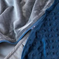 ART DEMO Demo Home Weighted Blanket With Removable Cover Full Size Bed For Individual Between 140-190 Lbs WB-FL-NV-15LB Navy 60"×80" 15lbs -Electric Blankets Sales Store 51ZsRT06ZrL