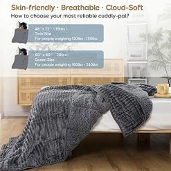 Sherpa Fleece Weighted Blanket For Adult 48x72 Inches, Netoolen 15lbs Heavy Thick Soft Cozy Fuzzy Striped Flannel Reversible Throw Blanket For Bed Couch Sofa, Grey (48x72in,15 Pounds) 20 Sherpa Fleece Weighted Blanket For Adult 48x72 Inches, Netoolen 15lbs Heavy Thick Soft Cozy Fuzzy Striped Flannel Reversible Throw Blanket For Bed Couch Sofa, Grey (48x72in,15 Pounds) -Electric Blankets Sales Store 51avW3LOUrL