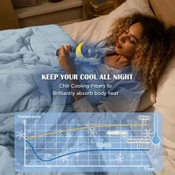 SEDONA HOUSE Cooling Touch Weighted Blanket | 48 X 72 Twin/Full Size Bed 12 Lbs | Breathable Heavy 50% Nylon 50% Polyester With Premium Glass Beads | Calm & Cool Sleeping For Summer Adults，Blue -Electric Blankets Sales Store 51b43tbaRIL