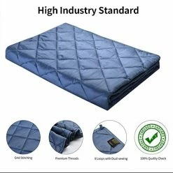YOLIPULI Weighted Blanket Adult Kids 15 Lbs | 100% Bamboo Fabric | Twin Size | 48" X 72" Luxury Silky Heavy Blanket | Filled With Premium Glass Beads, Navy Blue 9 YOLIPULI Weighted Blanket Adult Kids 15 Lbs | 100% Bamboo Fabric | Twin Size | 48" X 72" Luxury Silky Heavy Blanket | Filled With Premium Glass Beads, Navy Blue -Electric Blankets Sales Store 51b5r68tl8L