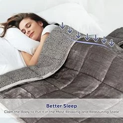 Kaisa Weighted Blankets 20 Lbs Queen Size 60x80 Inches, 20 Pounds Sherpa Fleece Weighted Heavy Blankets, Ultra Soft Fluffy Cozy Plush Fleece Minky Warm Blanket Throw For Fast And Better Deep Sleep, Grey Pink -Electric Blankets Sales Store 51cM5Iu91wL