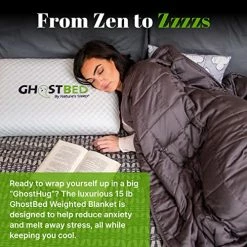 GhostBed 15 Lb Weighted Blanket - 100% Cooling & Breathable Tencel Cover With Premium Glass Microbead Fill, 60" X 80" (Queen), Grey -Electric Blankets Sales Store 51cMEZ39xHL