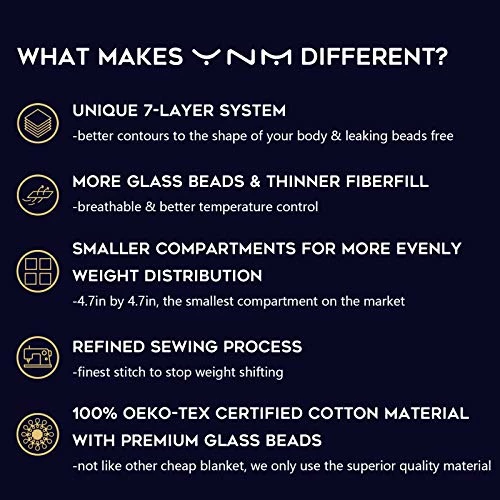 YnM Weighted Blanket — Heavy 100% Oeko-Tex Certified Cotton Material With Premium Glass Beads (Khaki, 48''x72'' 15lbs), Suit For One Person(~140lb) Use On Twin/Full Bed … … 5 YnM Weighted Blanket — Heavy 100% Oeko-Tex Certified Cotton Material With Premium Glass Beads (Khaki, 48''x72'' 15lbs), Suit For One Person(~140lb) Use On Twin/Full Bed … … - Image 3