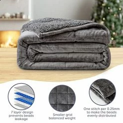 Kaisa Weighted Blankets 20 Lbs Queen Size 60x80 Inches, 20 Pounds Sherpa Fleece Weighted Heavy Blankets, Ultra Soft Fluffy Cozy Plush Fleece Minky Warm Blanket Throw For Fast And Better Deep Sleep, Grey Pink -Electric Blankets Sales Store 51cZKCrROjL