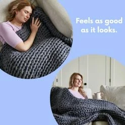 NEUU LIVING Cooling 15 Lb Weighted Blanket | Knitted Premium Weighted Blanket Throw | No Fillers | Heavy Cooling Soft Material | Organic Knitted Material | Grey Thick And Warm Blankets 10 NEUU LIVING Cooling 15 Lb Weighted Blanket | Knitted Premium Weighted Blanket Throw | No Fillers | Heavy Cooling Soft Material | Organic Knitted Material | Grey Thick And Warm Blankets -Electric Blankets Sales Store 51d8Dfq1YTS