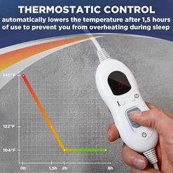 EBlanket Heated Electric Blanket Heating Throw - 50x60, Deep Blue - 3 Heat Levels, 4 Timer Settings, 2 Hours Auto Off, Thermostatic Control, Machine Washable -Electric Blankets Sales Store 51d9VzrY2AL