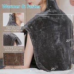 HEYNEMO Large Electric Heating Pad For Back Pain Relief And Cramps Relief,Electric Blanket Heat Wrap For Neck And Shoulders,3 Heat Settings 2 Auto-Off,25"x27" Ultra-Soft Heated Pad,Grey 19 HEYNEMO Large Electric Heating Pad For Back Pain Relief And Cramps Relief,Electric Blanket Heat Wrap For Neck And Shoulders,3 Heat Settings 2 Auto-Off,25"x27" Ultra-Soft Heated Pad,Grey -Electric Blankets Sales Store 51dG5wTzzkL