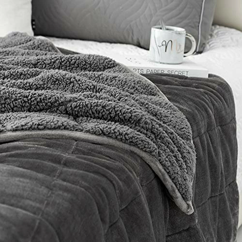 Wemore Sherpa Fleece Weighted Blanket For Adult, 15 Lbs Dual Sided Cozy Fluffy Heavy Blanket, Ultra Fuzzy Throw Blanket With Soft Plush Flannel Top, 60 X 80 Inches Grey On Both Sides 3 Wemore Sherpa Fleece Weighted Blanket For Adult, 15 Lbs Dual Sided Cozy Fluffy Heavy Blanket, Ultra Fuzzy Throw Blanket With Soft Plush Flannel Top, 60 X 80 Inches Grey On Both Sides