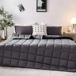 LIANLAM Weighted Blanket 15 Lbs (60"x80", Grey),Cooling Weighted Blanket For Adults, Soft Heavy Blanket With Glass Beads With 100% Cotton Material -Electric Blankets Sales Store 51eBCIzSh7L. AC 1