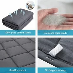 Anjee Weighted Blanket For Adult With Removable Duvet Cover, 60x80 Inches Queen Size 20lbs Heavy Blanket Warm Cozy Throw And Soft Minky Cover, Heating & Cooling Dual Used, Brown 60x80-20 Pounds -Electric Blankets Sales Store 51ea39Hur1L