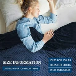 Yescool Weighted Blanket With Removable Cover, Weighted Blanket Queen Size 20lbs 60"x80"for Adults, Heavy Blanket With Minky Duvet Cover,Warm Cozy Thick Throw Blanket With Premium Glass Beads (Blue) -Electric Blankets Sales Store 51echzkXYkL