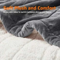 Degrees Of Comfort Sherpa Plush Heated Blanket, Full Size Bed Electric Blankets With 20 Heat Settings Controller | 1-10 Hour Auto Shut Off |Washable, 80" X 84" Grey 19 Degrees Of Comfort Sherpa Plush Heated Blanket, Full Size Bed Electric Blankets With 20 Heat Settings Controller | 1-10 Hour Auto Shut Off |Washable, 80" X 84" Grey -Electric Blankets Sales Store 51eh7UCM6XL 1