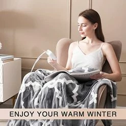 VENTIMI Electric Blanket Twin Size 62"x84", Soft Flannel Heated Blanket With 10 Heating Levels & 1-12 Hours Auto Off Fast Heating Blanket, ETL Certificated, Grey 12 VENTIMI Electric Blanket Twin Size 62"x84", Soft Flannel Heated Blanket With 10 Heating Levels & 1-12 Hours Auto Off Fast Heating Blanket, ETL Certificated, Grey -Electric Blankets Sales Store 51ezxjLbukL