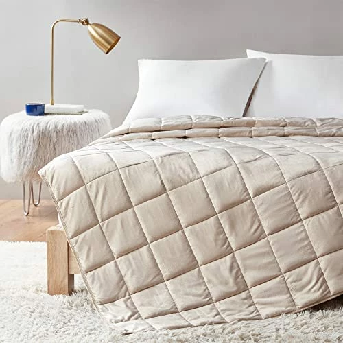 Comfort Spaces Reversible Weighted Blanket Adult-Glass Beads Filling All Season Soft Heavy Wraps-Box Quilted Cozy Warm Bed Cover, 60"x80" / 17lbs, Mink To Microfiber Grey 15 Comfort Spaces Reversible Weighted Blanket Adult-Glass Beads Filling All Season Soft Heavy Wraps-Box Quilted Cozy Warm Bed Cover, 60"x80" / 17lbs, Mink To Microfiber Grey - Image 13