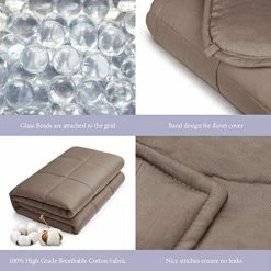 Royal Therapy Weighted Blanket Adult (25lb, 60x80', Queen Size Comfort) 100% Calming Cotton Blanket With Glass Beads -Electric Blankets Sales Store 51flWSb0aAL