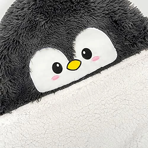 Happy Fuel Penguin Wearable Hooded Blanket For Adults – Fuzzy Super Soft Warm Cozy Plush Flannel Fleece & Sherpa Hoodie Throw Cloak Wrap - Penguin Gifts For Women Adults Girls And Kids 5 Happy Fuel Penguin Wearable Hooded Blanket For Adults – Fuzzy Super Soft Warm Cozy Plush Flannel Fleece & Sherpa Hoodie Throw Cloak Wrap - Penguin Gifts For Women Adults Girls And Kids - Image 3