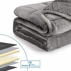 Topblan Sherpa Fleece Weighted Blanket 15lbs, Uniformed Color With Fuzzy Fleece And Shaggy Sherpa To Help With Better Sleep, 48x72 Inches, Grey 20 Topblan Sherpa Fleece Weighted Blanket 15lbs, Uniformed Color With Fuzzy Fleece And Shaggy Sherpa To Help With Better Sleep, 48x72 Inches, Grey -Electric Blankets Sales Store 51fvqkJ4dxL