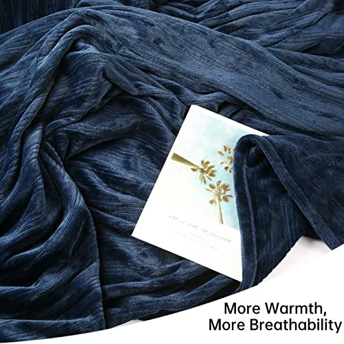 DUODUO Electric Heated Blanket Queen Size 84"x90" With Dual Controls, Reversible Cozy Silky Flannel Fabric With Ribs, Fast Heating With 4 Heating Levels 10 Hours Auto-Off For Bedding-Dark Blue 4 DUODUO Electric Heated Blanket Queen Size 84"x90" With Dual Controls, Reversible Cozy Silky Flannel Fabric With Ribs, Fast Heating With 4 Heating Levels 10 Hours Auto-Off For Bedding-Dark Blue - Image 2