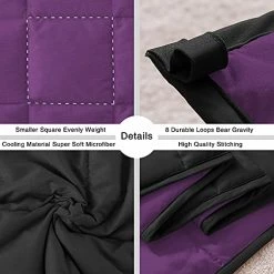 YSTHER Weighted Blanket Twin Size 48 X 72 15 Pounds Cooling Weighted Blanket For Adult Heavy Blanket With Premium Glass Beads（Black & Purple） -Electric Blankets Sales Store 51gtldj89OS