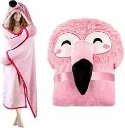 Happy Fuel Flamingo Wearable Hooded Blanket For Adults – Pink Fuzzy Super Soft Warm Cozy Plush Flannel Fleece & Sherpa Hoodie Throw Cloak Wrap - Flamingo Gifts For Women Adults Girls And Kids -Electric Blankets Sales Store 51h1h6yanUS. AC