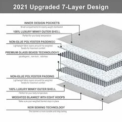 Angelhood Weighted Blanket Adult (25 Lbs, 88x104 Inches, King Or California King Size Bed),Oeko-Tex Certified Minky Weighted Blanket Warm Luxury,Heavy Weighted Blanket With Premium Glass Beads Green Minky Dot & Grey -Electric Blankets Sales Store 51hbujd9goL