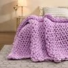 Alzoear Velvet Chunky Knitted Weighted Blanket,Evenly Weighted Handmade Throw For Sleep Home Décor Bed Soft Cozy ( Purple 60"x80" 16 Lbs ) 1 Alzoear Velvet Chunky Knitted Weighted Blanket,Evenly Weighted Handmade Throw For Sleep Home Décor Bed Soft Cozy ( Purple 60"x80" 16 Lbs ) -Electric Blankets Sales Store 51hxNZwFy7L