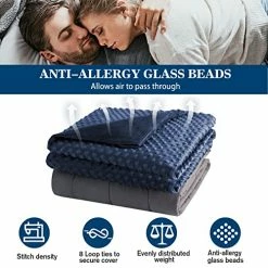 Yescool Weighted Blanket With Removable Cover, Weighted Blanket Queen Size 20lbs 60"x80"for Adults, Heavy Blanket With Minky Duvet Cover,Warm Cozy Thick Throw Blanket With Premium Glass Beads (Blue) -Electric Blankets Sales Store 51i5lF6oNnL