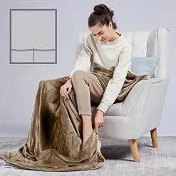 [5 Year Warranty] WOOMER Electric Heated Throw Blanket(50"x 60"), Soft Flannel Fast Heating Blanket With Multi-Color Option, 4 Heating Levels & 4H Auto Off, Machine Washable, Over-Heat Protection Marble Blue -Electric Blankets Sales Store 51iNzlYTLOL. AC