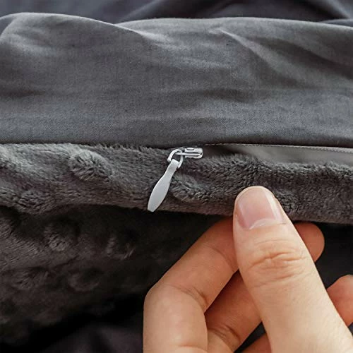 Sleepymoon Duvet Cover Snug Minky Dot Cotton Double Sided For Weighted Blankets (48''x72'') | Adult Kids | Grey | Warm Cool For Hot & Cold Grey Double Sided Minky And Cotton 6 Sleepymoon Duvet Cover Snug Minky Dot Cotton Double Sided For Weighted Blankets (48''x72'') | Adult Kids | Grey | Warm Cool For Hot & Cold Grey Double Sided Minky And Cotton - Image 4