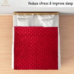 Simonas Luxury Satin Weighted Blanket For Better Sleep 60x 80In Queen Size 12 Lb Perfect For Any Season New Special Colors , Limited Edition, Red, Large, Simonas Luxury Satin Soft Blanket (Red) 13 Simonas Luxury Satin Weighted Blanket For Better Sleep 60x 80In Queen Size 12 Lb Perfect For Any Season New Special Colors , Limited Edition, Red, Large, Simonas Luxury Satin Soft Blanket (Red) -Electric Blankets Sales Store 51iaQCM9FUL