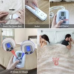 MARQUESS Heated Blanket Throw,Flannel Sherpa Washable And Comfortable Electric Blanket With 10 Heat Settings, Safety 10 Hours Auto-Off &Dual Temperature Dual Control By One Blanket(King, Grey) -Electric Blankets Sales Store 51jWCN6Dt8L