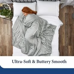 Cosy House Collection Adult Weighted Blanket & 100% Bamboo Removable Cover - 60" X 80", 15 Lbs Heavy Blanket With Premium Glass Beads, Grey -Electric Blankets Sales Store 51jZVeJpOUL