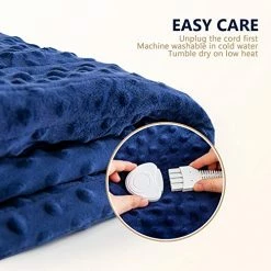 Mr. Sandman Electric Heated Throw Blanket Minky To Sherpa Reversible 50"x60", 6 Heat Settings | 4 Hours Auto-Off | 10s Fast Heating | Machine Washable - Navy Blue 12 Mr. Sandman Electric Heated Throw Blanket Minky To Sherpa Reversible 50"x60", 6 Heat Settings | 4 Hours Auto-Off | 10s Fast Heating | Machine Washable - Navy Blue -Electric Blankets Sales Store 51jjlJbUKHL