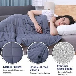 ACOMOPACK Weighted Blanket For Adults 20lbs,Heavy Blanket With Premium Glass Beads(60*80,Gray) -Electric Blankets Sales Store 51kWNmQEZtS