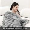 Zonli Cooling Knitted Weighted Blanket 20 Lbs (Light Grey, 60''x80''), Hand Made Chunky Knit Weighted Blanket Queen Size For Home Decor, Couch & Bed, Machine Washable, For One Person (~190lbs) -Electric Blankets Sales Store 51l6GKdnQuL