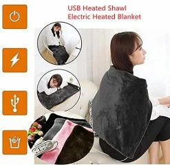 Z-YQL USB Heated Shawl Heated Blanket Plush Flannel Blanket With 3-Setting Heat Controller Cord For Car Office Home(100x65 Cm) (Black) 12 Z-YQL USB Heated Shawl Heated Blanket Plush Flannel Blanket With 3-Setting Heat Controller Cord For Car Office Home(100x65 Cm) (Black) -Electric Blankets Sales Store 51lJZCYE3XS