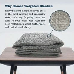 VEJESIME Weighted Blanket, Wearable Heavy Blanket 10lbs(57.4''x47.2'') Grey For Adult, Soft Material With Premium Glass Beads For Better Sleep -Electric Blankets Sales Store 51lP4L9yOQL