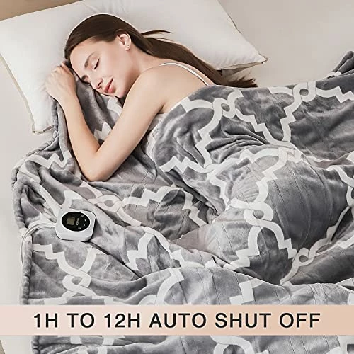 VENTIMI Electric Blanket Twin Size 62"x84", Soft Flannel Heated Blanket With 10 Heating Levels & 1-12 Hours Auto Off Fast Heating Blanket, ETL Certificated, Grey 4 VENTIMI Electric Blanket Twin Size 62"x84", Soft Flannel Heated Blanket With 10 Heating Levels & 1-12 Hours Auto Off Fast Heating Blanket, ETL Certificated, Grey - Image 2