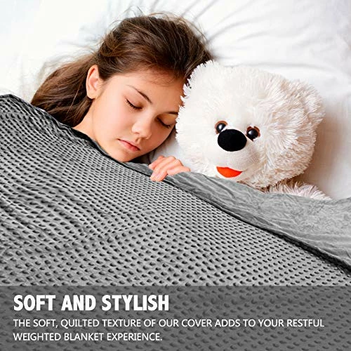 YEMYHOM Removable Duvet Covers For Weighted Blankets Inner Layer (48" X 72" Duvet Cover, Gray Minky Cover) 4 YEMYHOM Removable Duvet Covers For Weighted Blankets Inner Layer (48" X 72" Duvet Cover, Gray Minky Cover) - Image 2