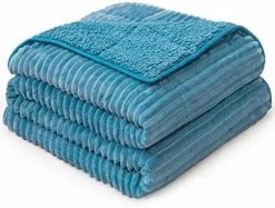 Uttermara Sherpa Fleece Weighted Blanket For Adults, 15lbs Striped Fuzzy Bed Blanket, Ultra Cozy Sherpa And Super Soft Flannel Throw Twin Full Size Blanket For Sofa Bed, 48 X 72 Inches, Avocado Green -Electric Blankets Sales Store 51mrO6azHYL. AC