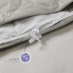 "Beautyrest Deluxe Weighted Adult, Ogee Quilted 100% Cotton, Glass Beads Filling, And Removable Cover Calming Heavy Blankets, 60"" X 70""-12Lbs, Grey" (BR51N-0930) -Electric Blankets Sales Store 51nGBbEq21L