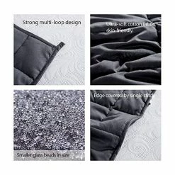 Maple Down Weighted Blanket 20 Lbs | For Adult & Kids | Queen Size | 100% Cotton Material With Glass Beads | Bedroom & Living Room | 180lbs-210lbs( Dark Gray 60”x80” ) -Electric Blankets Sales Store 51nNS1peENL