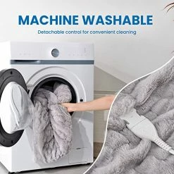 RHEIN HOME Electric Heated Throw Blanket 50''x60'' - Velvety Soft Fast Heating Blanket Machine Washable With 4 Heat Settings 3H Auto Off Over-Heat Protection (Gray) -Electric Blankets Sales Store 51nZ3DEVvHL